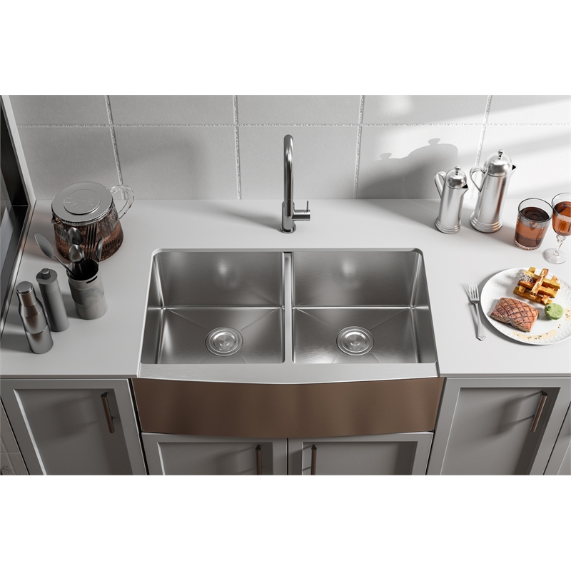 Elegant Kitchen and Bath Montgomery Stainless Steel Kitchen Sink in Silver