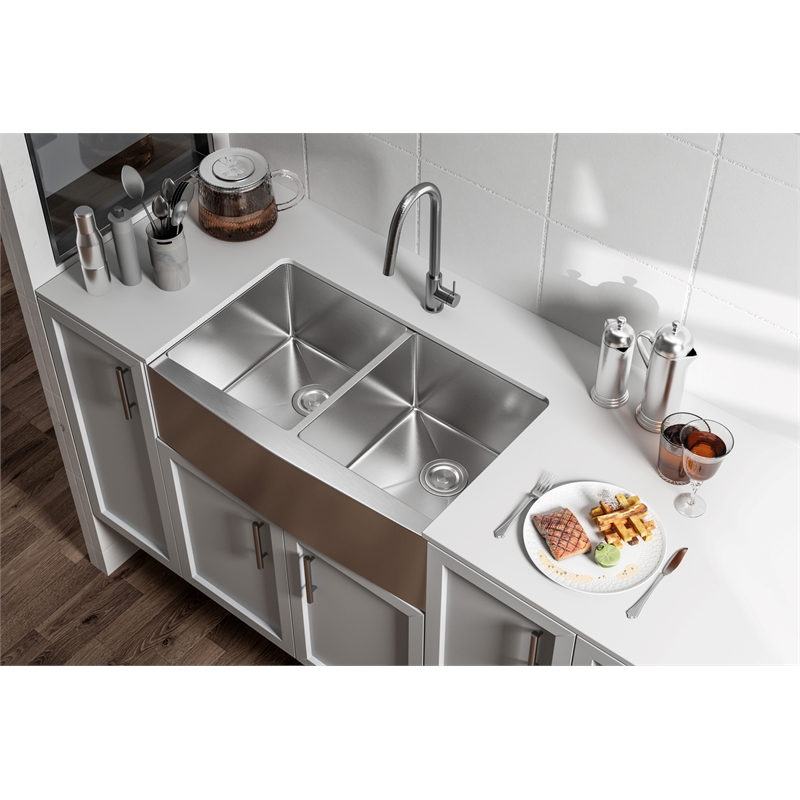 Elegant Kitchen and Bath Montgomery Stainless Steel Kitchen Sink in Silver