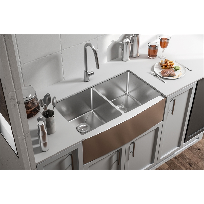 Elegant Kitchen and Bath Montgomery Stainless Steel Kitchen Sink in Silver