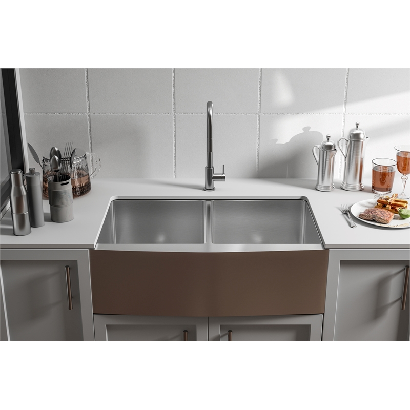 Elegant Kitchen and Bath Montgomery Stainless Steel Kitchen Sink in Silver