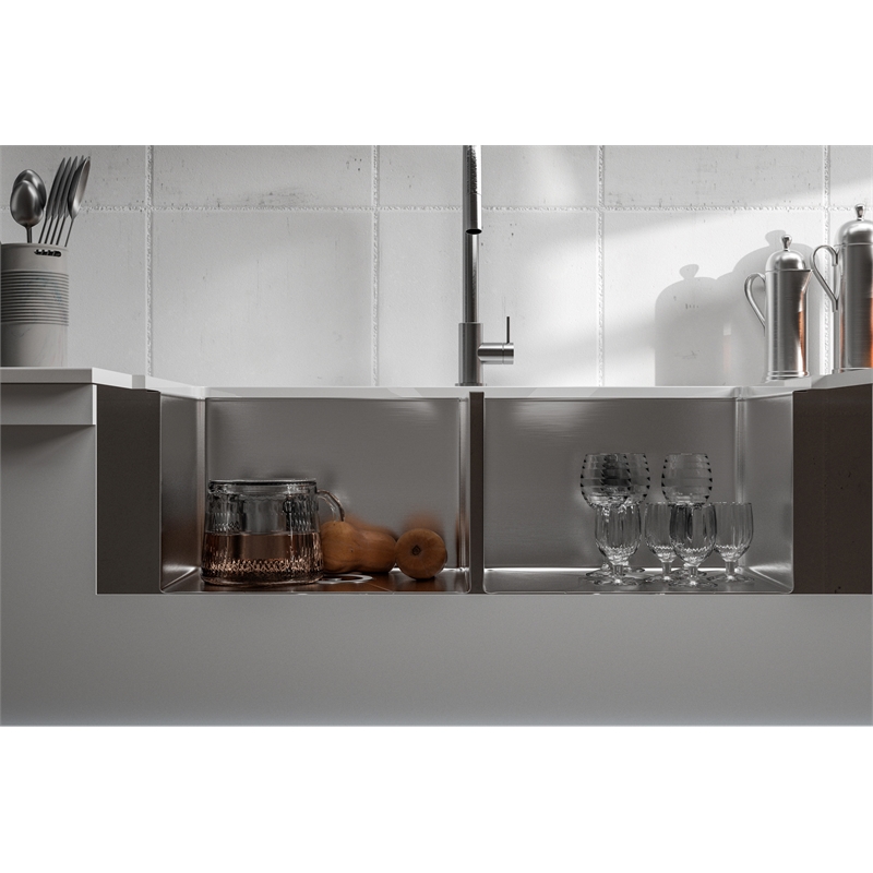 Elegant Kitchen and Bath Montgomery Stainless Steel Kitchen Sink in Silver
