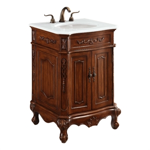 Elegant Kitchen and Bath Danville 24&quot Solid Wood Bathroom Vanity in Teak Brown