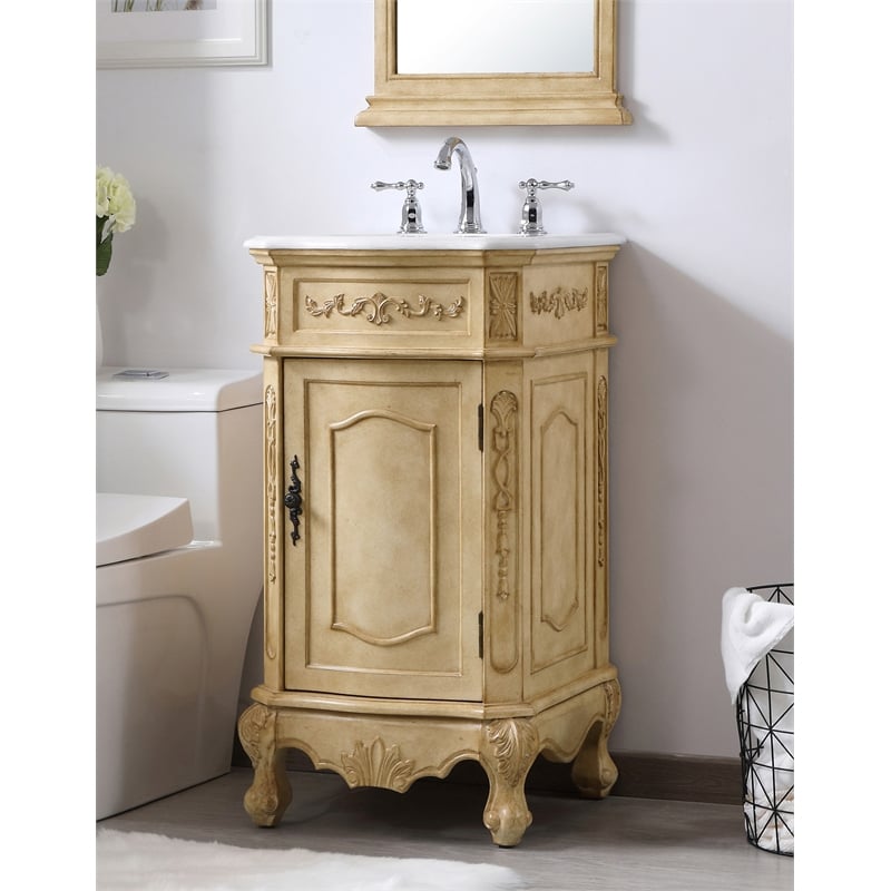 Elegant Kitchen and Bath Danville Single Solid Wood Bathroom Vanity in Beige