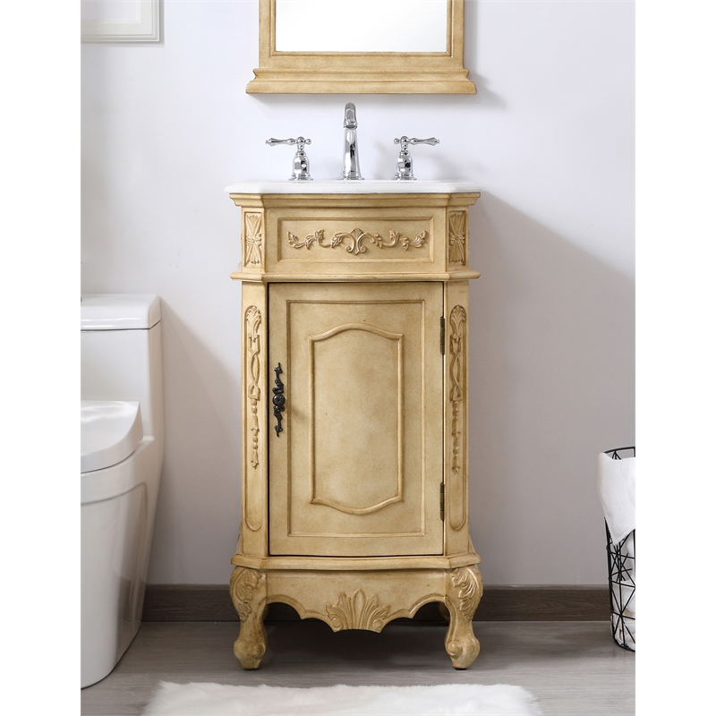 Elegant Kitchen and Bath Danville Single Solid Wood Bathroom Vanity in Beige