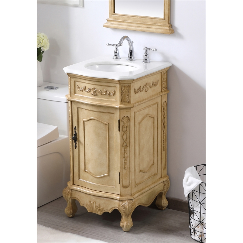 Elegant Kitchen and Bath Danville Single Solid Wood Bathroom Vanity in Beige