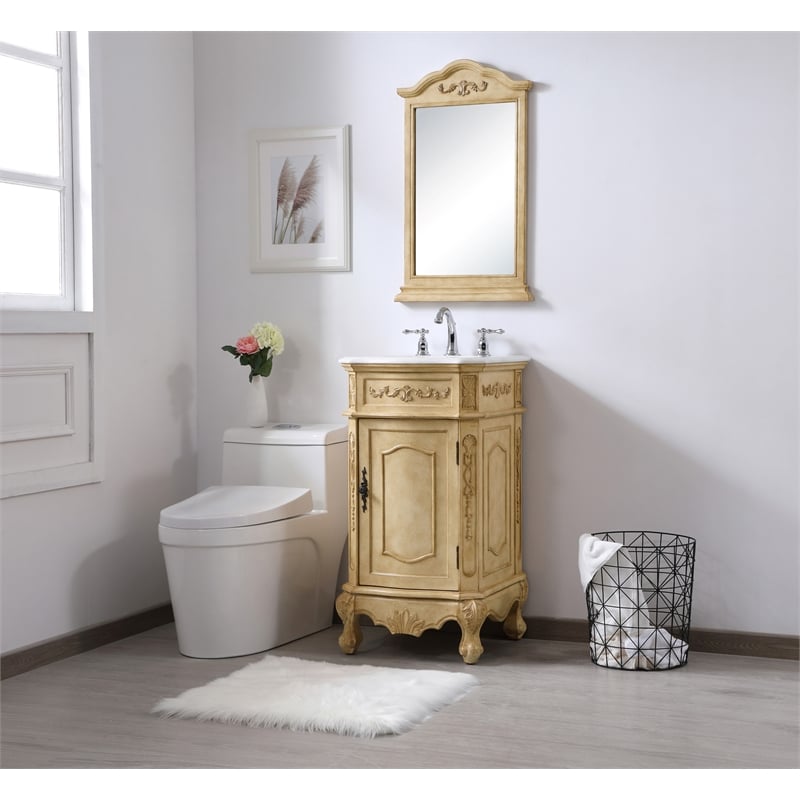 Elegant Kitchen and Bath Danville Single Solid Wood Bathroom Vanity in Beige