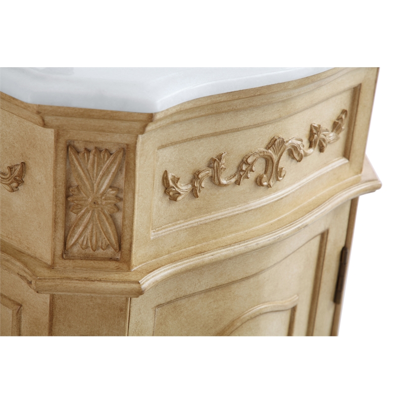Elegant Kitchen and Bath Danville Single Solid Wood Bathroom Vanity in Beige