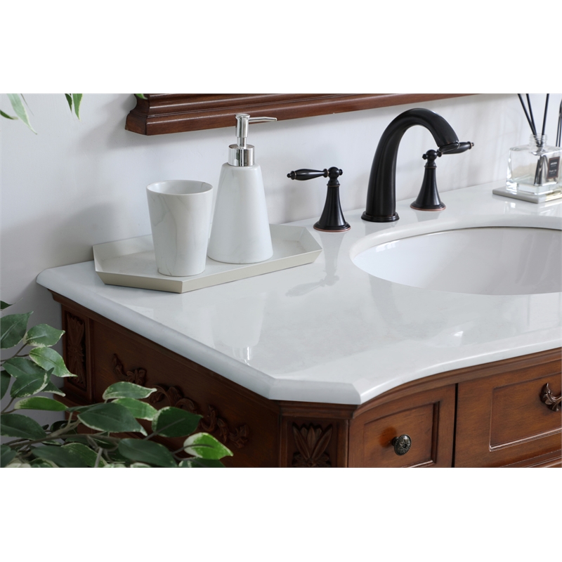 Elegant Kitchen and Bath Danville Single Solid Wood Bathroom Vanity in Brown
