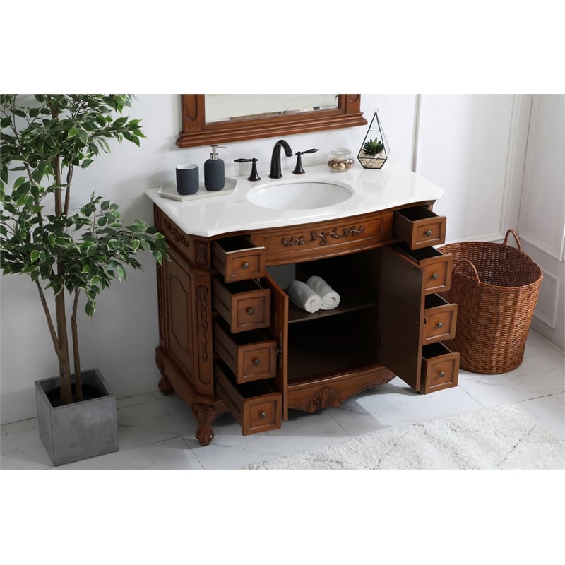 Elegant Kitchen and Bath Danville Single Solid Wood Bathroom Vanity in Brown