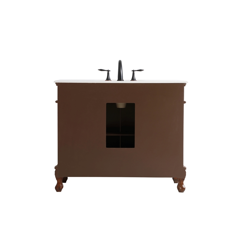 Elegant Kitchen and Bath Danville Single Solid Wood Bathroom Vanity in Brown