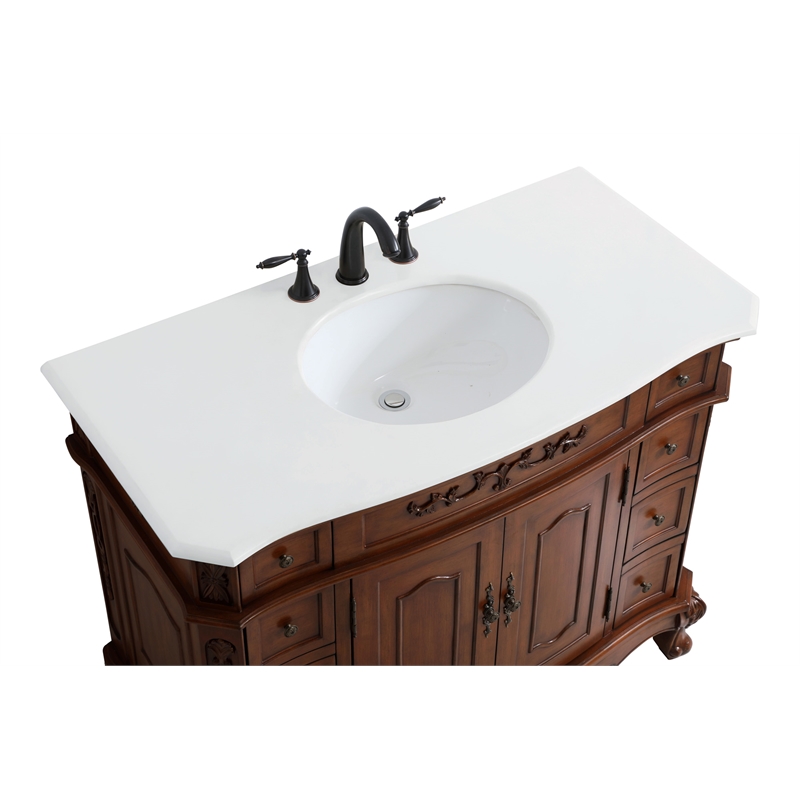 Elegant Kitchen and Bath Danville Single Solid Wood Bathroom Vanity in Brown