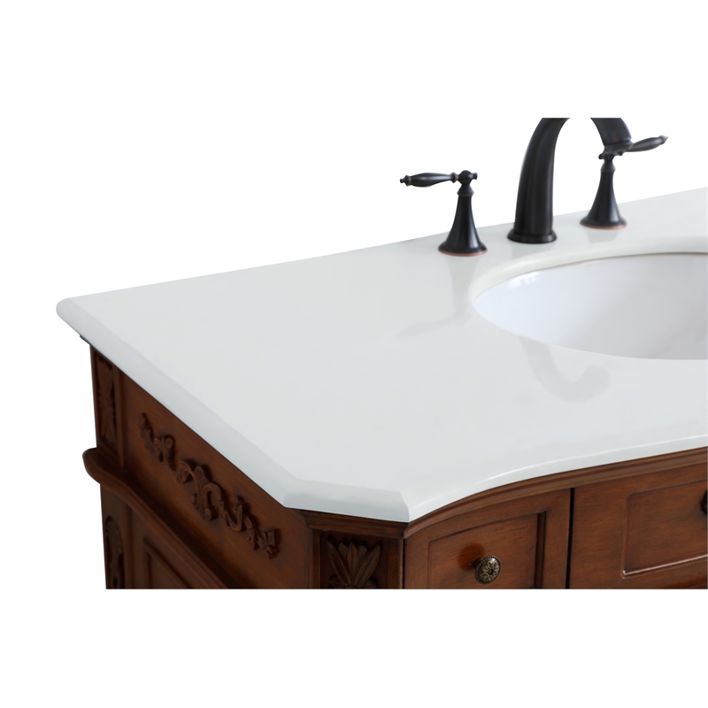 Elegant Kitchen and Bath Danville Single Solid Wood Bathroom Vanity in Brown