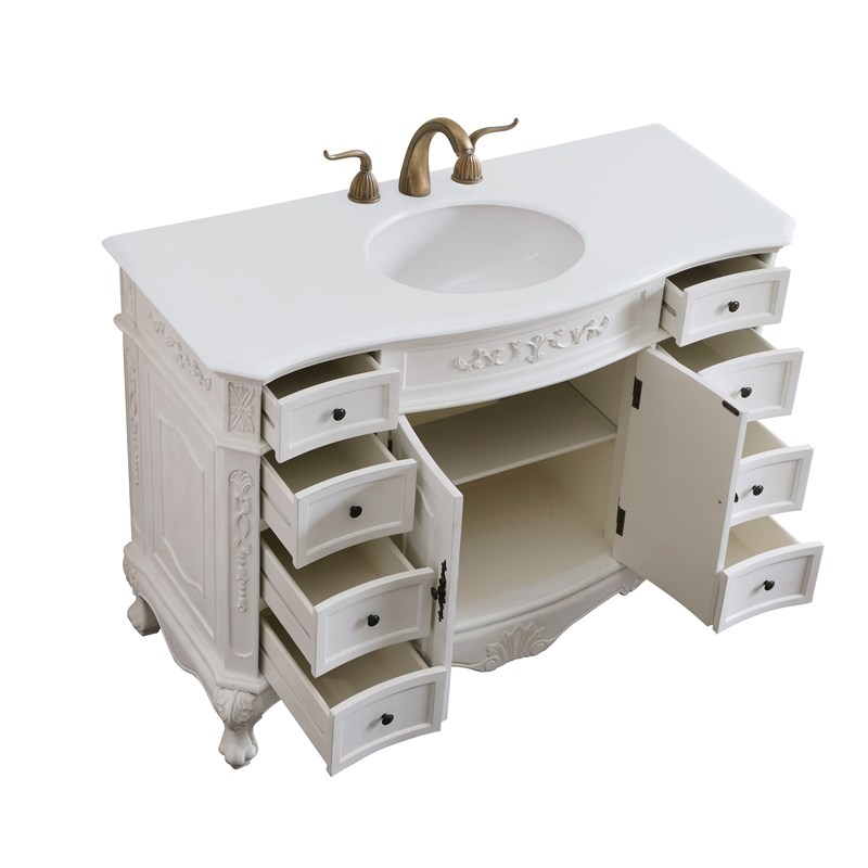 Elegant Kitchen and Bath Danville Single Solid Wood Bathroom Vanity in White