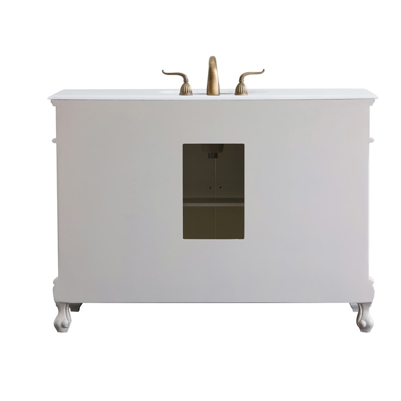 Elegant Kitchen and Bath Danville Single Solid Wood Bathroom Vanity in White