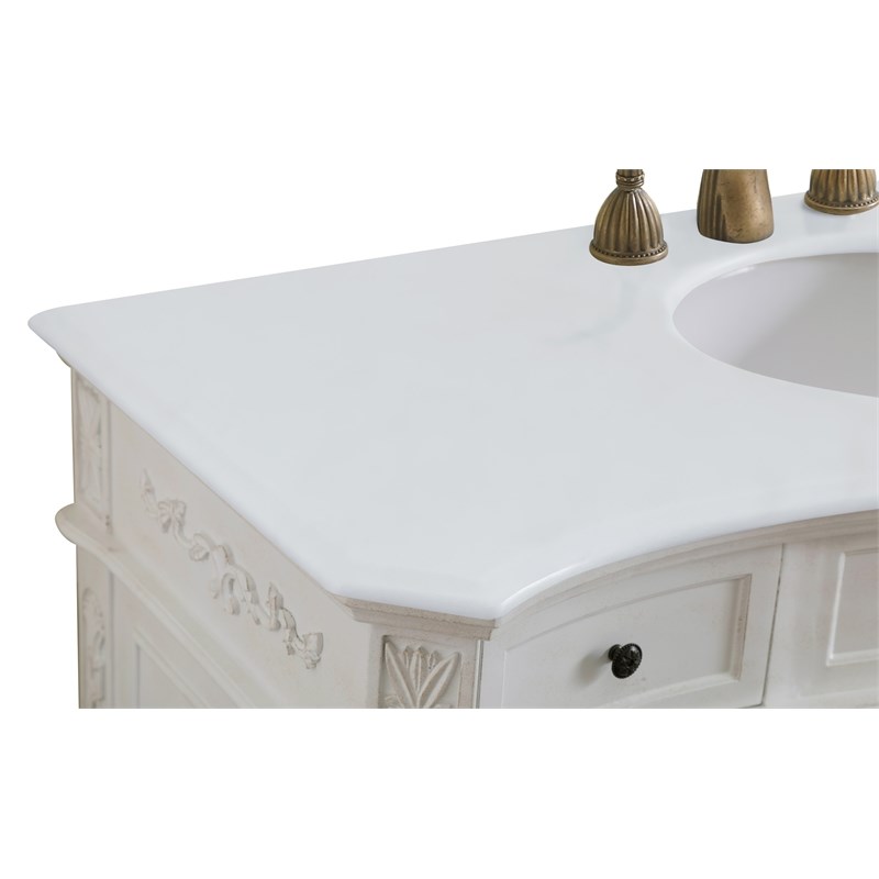 Elegant Kitchen and Bath Danville Single Solid Wood Bathroom Vanity in White