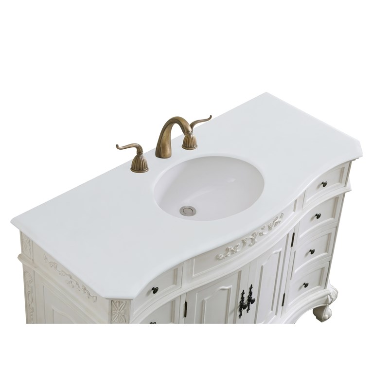 Elegant Kitchen and Bath Danville Single Solid Wood Bathroom Vanity in White