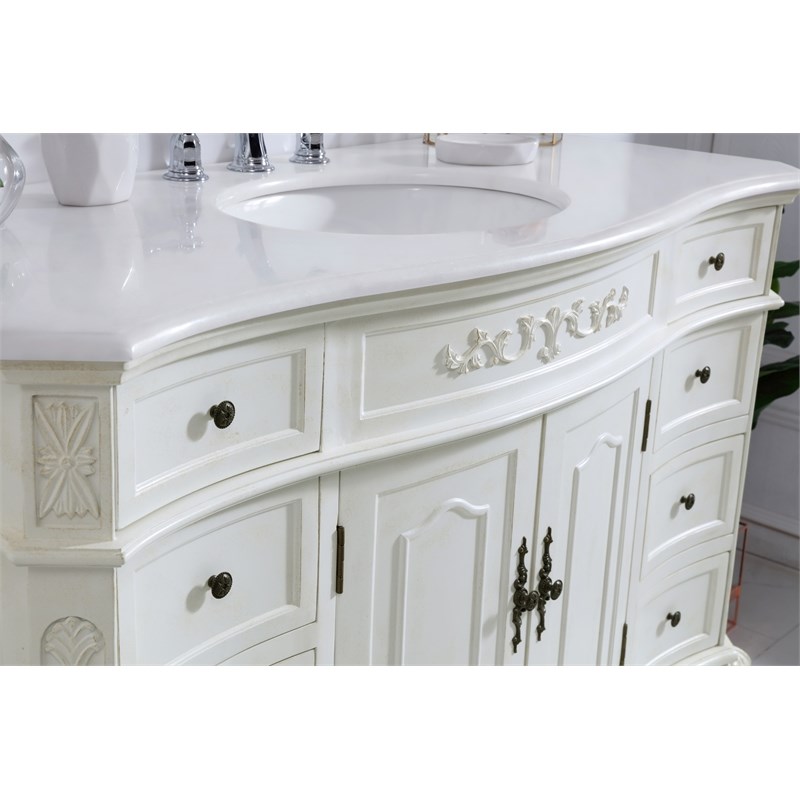 Elegant Kitchen and Bath Danville Single Solid Wood Bathroom Vanity in White