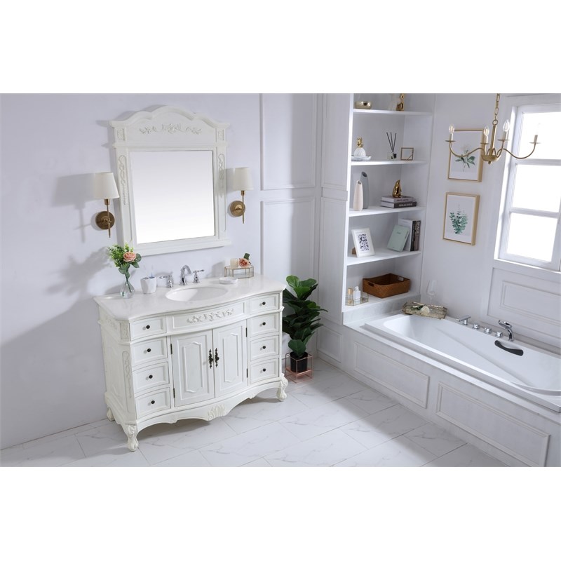 Elegant Kitchen and Bath Danville Single Solid Wood Bathroom Vanity in White