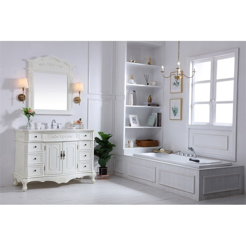 Elegant Kitchen and Bath Danville Single Solid Wood Bathroom Vanity in White