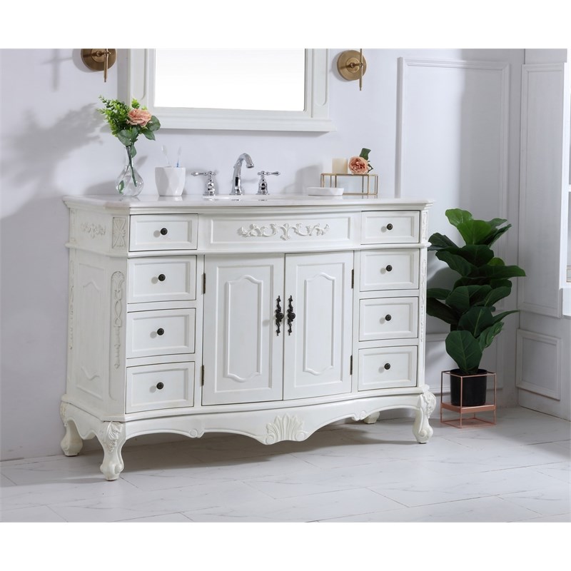 Elegant Kitchen and Bath Danville Single Solid Wood Bathroom Vanity in White