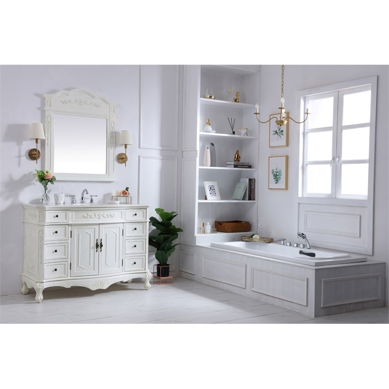 Elegant Kitchen and Bath Danville Single Solid Wood Bathroom Vanity in White