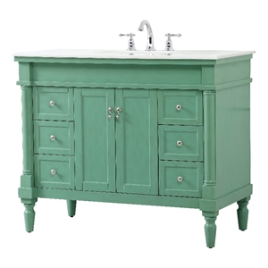 Elegant Kitchen and Bath Lexington 42&quot Solid Wood Bathroom Vanity in Green
