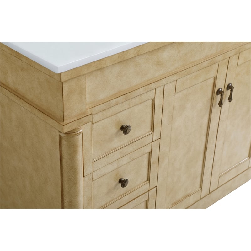 Elegant Kitchen and Bath Lexington Single Solid Wood Bathroom Vanity in Beige