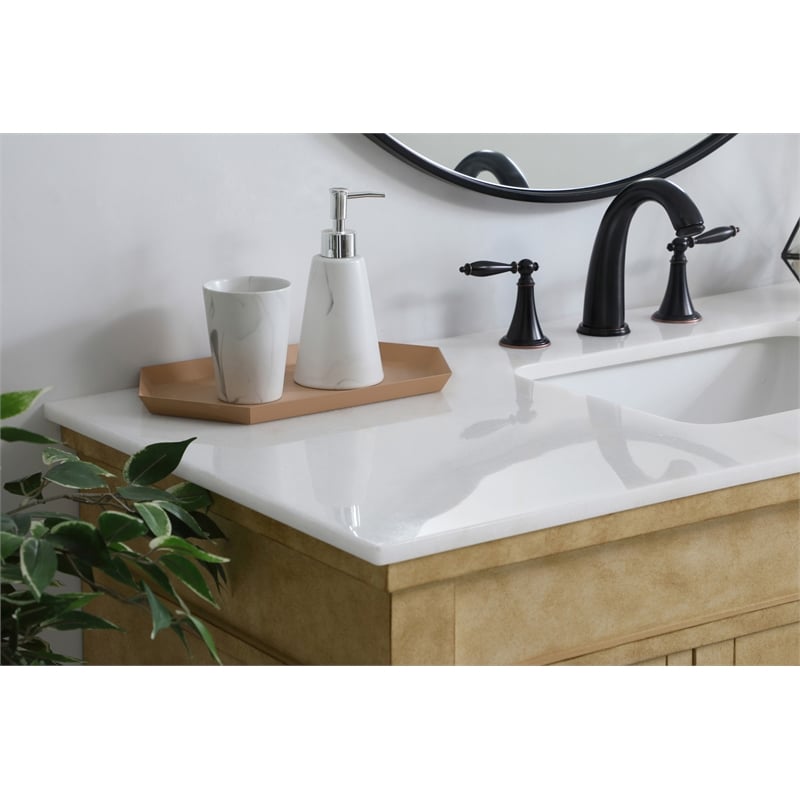 Elegant Kitchen and Bath Lexington Single Solid Wood Bathroom Vanity in Beige