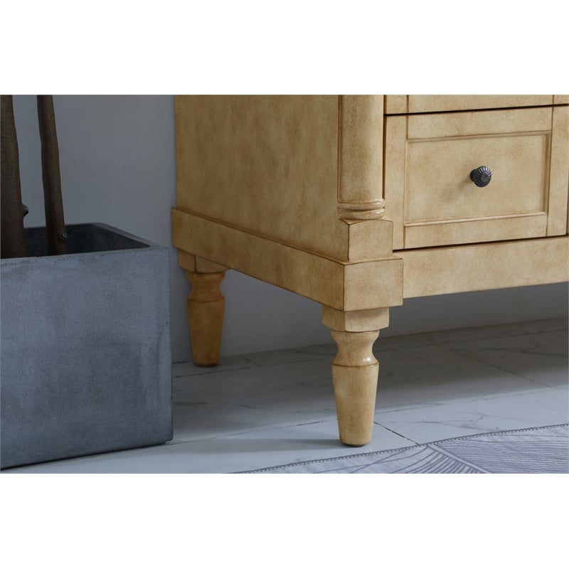 Elegant Kitchen and Bath Lexington Single Solid Wood Bathroom Vanity in Beige