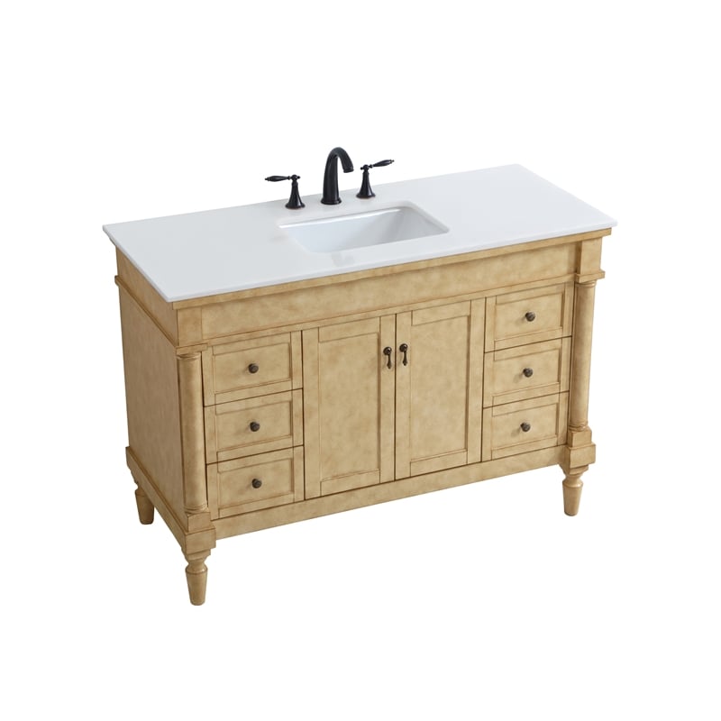 Elegant Kitchen and Bath Lexington Single Solid Wood Bathroom Vanity in Beige