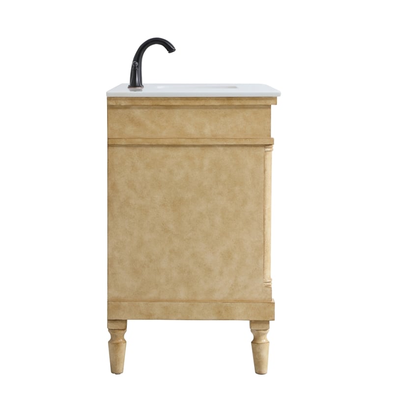 Elegant Kitchen and Bath Lexington Single Solid Wood Bathroom Vanity in Beige