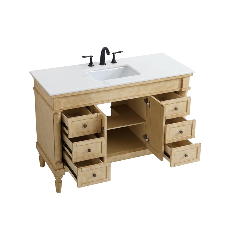 Elegant Kitchen and Bath Lexington Single Solid Wood Bathroom Vanity in Beige