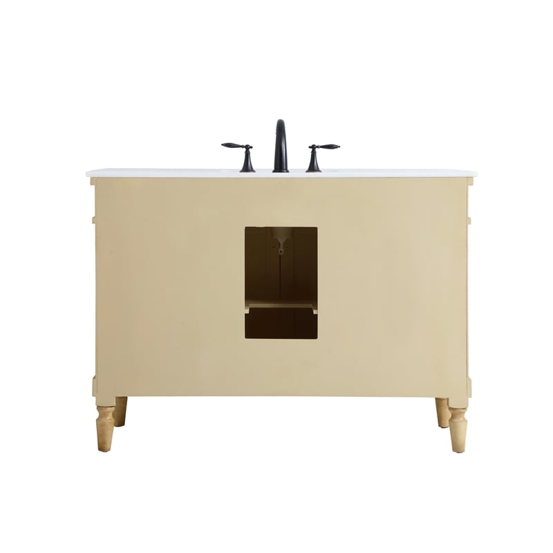 Elegant Kitchen and Bath Lexington Single Solid Wood Bathroom Vanity in Beige