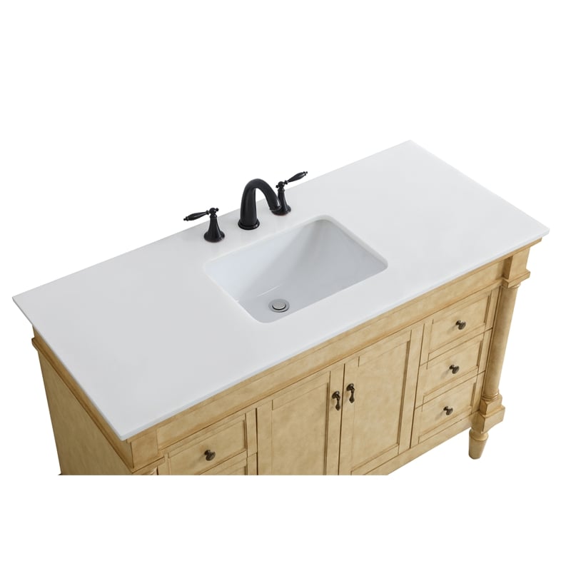 Elegant Kitchen and Bath Lexington Single Solid Wood Bathroom Vanity in Beige