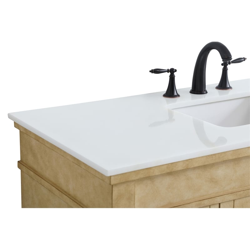 Elegant Kitchen and Bath Lexington Single Solid Wood Bathroom Vanity in Beige