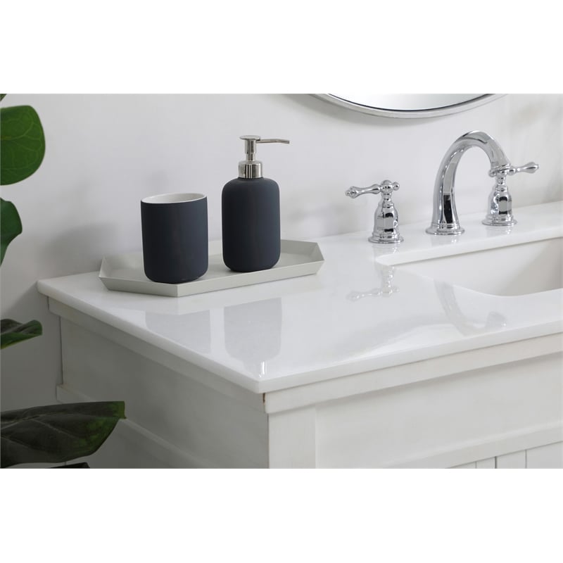 Elegant Kitchen and Bath Lexington Single Solid Wood Bathroom Vanity in White