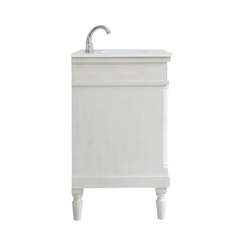 Elegant Kitchen and Bath Lexington Single Solid Wood Bathroom Vanity in White