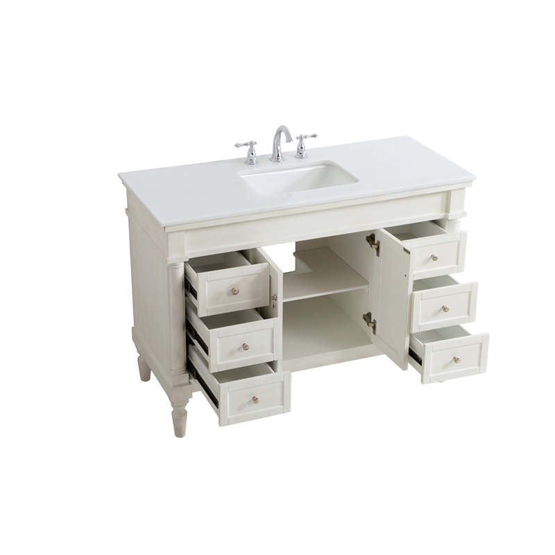 Elegant Kitchen and Bath Lexington Single Solid Wood Bathroom Vanity in White