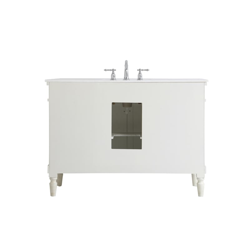 Elegant Kitchen and Bath Lexington Single Solid Wood Bathroom Vanity in White