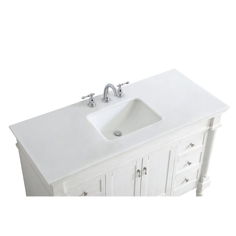 Elegant Kitchen and Bath Lexington Single Solid Wood Bathroom Vanity in White