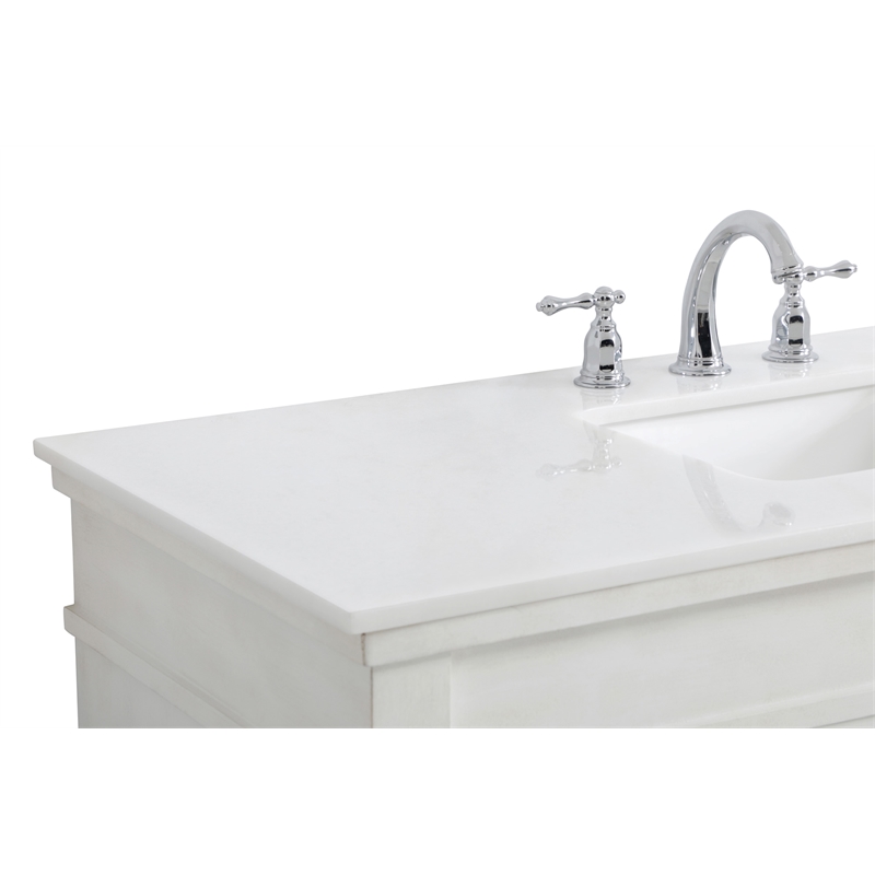 Elegant Kitchen and Bath Lexington Single Solid Wood Bathroom Vanity in White