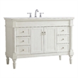 Elegant Kitchen and Bath Lexington Single Solid Wood Bathroom Vanity in White