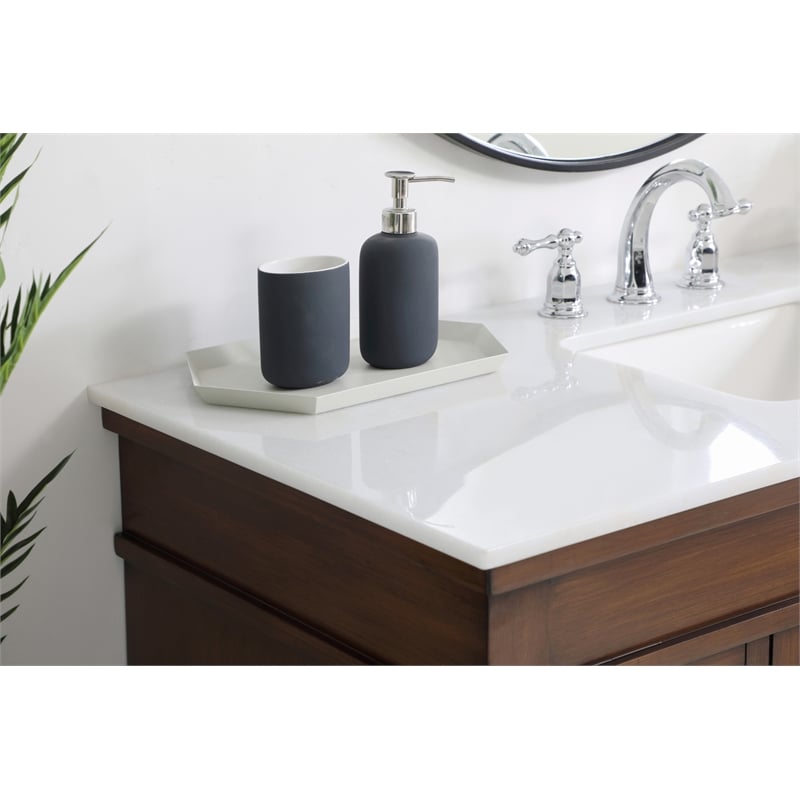Elegant Kitchen and Bath Lexington Single Solid Wood Bathroom Vanity in Walnut