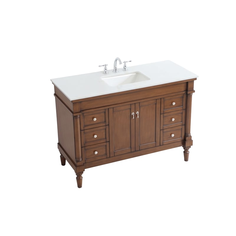 Elegant Kitchen and Bath Lexington Single Solid Wood Bathroom Vanity in Walnut