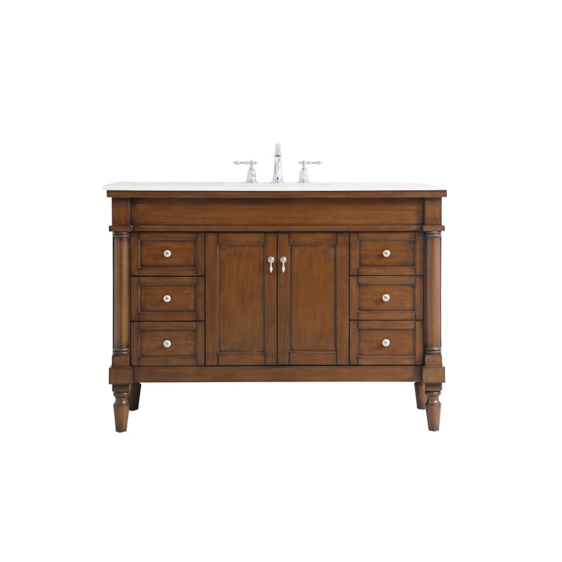 Elegant Kitchen and Bath Lexington Single Solid Wood Bathroom Vanity in Walnut