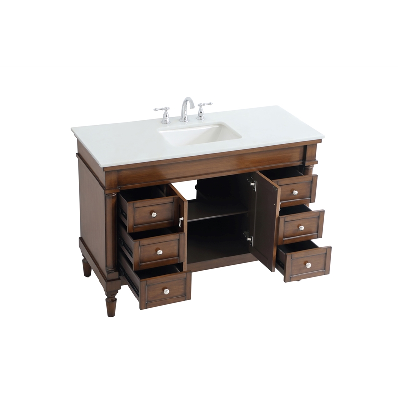 Elegant Kitchen and Bath Lexington Single Solid Wood Bathroom Vanity in Walnut