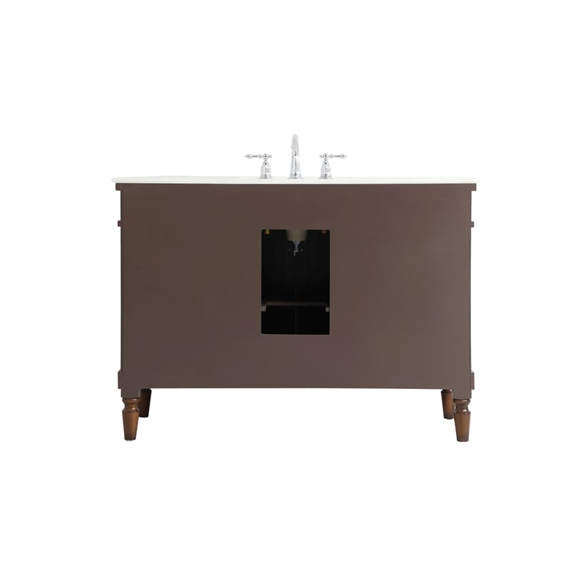 Elegant Kitchen and Bath Lexington Single Solid Wood Bathroom Vanity in Walnut