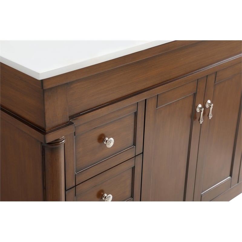 Elegant Kitchen and Bath Lexington Single Solid Wood Bathroom Vanity in Walnut