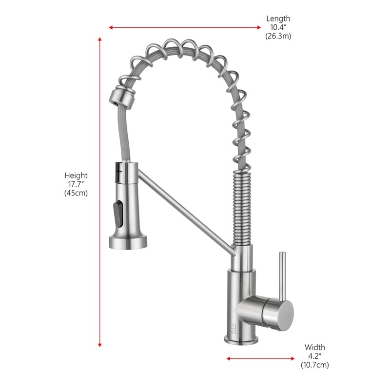 Elegant Kitchen and Bath Yara Brass Kitchen Faucet in Brushed Nickel