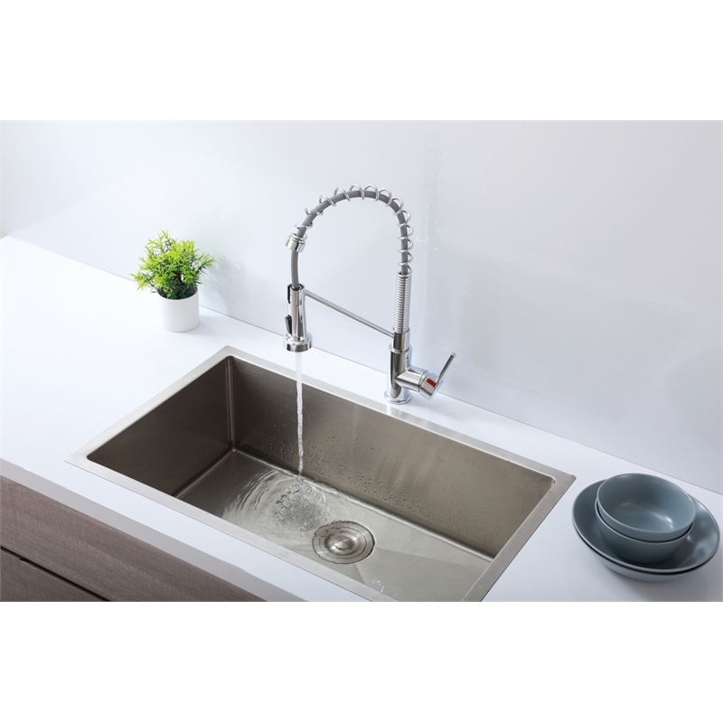 Elegant Kitchen and Bath Yara Brass Kitchen Faucet in Chrome & Black